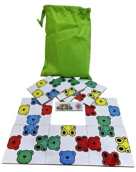 Puzzle výukové - Barevní medvídci logická hra, 9ks (Just Jiqsaws)