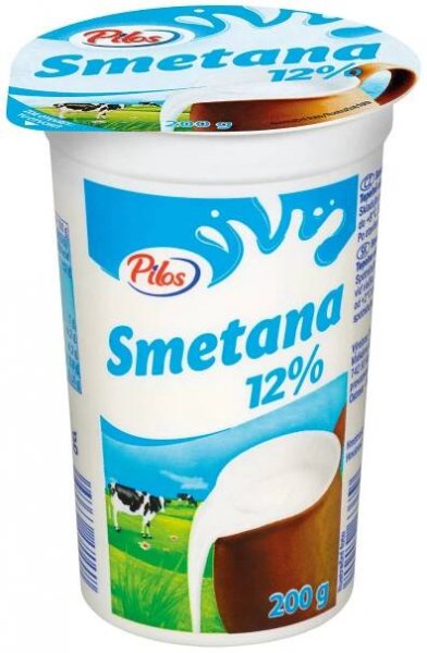 Pilos Smetana 12%: 200g zakysané smetany.