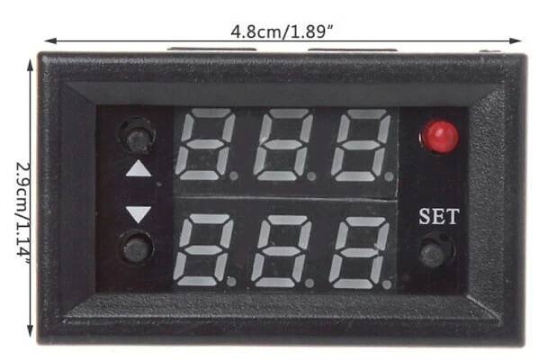 Časové relé panelové mini 12V / 20A (časovač 0-999s/m/h) - Obrázek 3