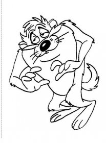 Kreslené omalovánky tasmánského čerta k tisku a online