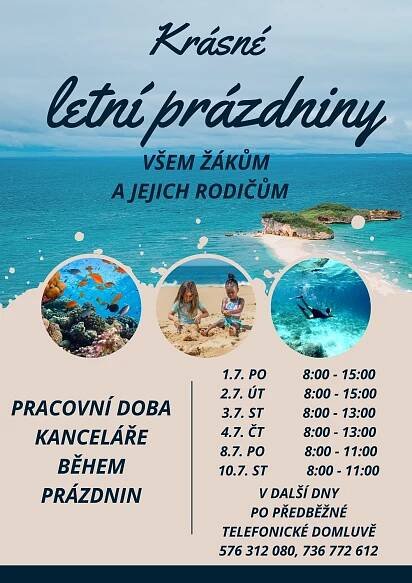 Pracovní doba kanceláře pro veřejnost - 1. Základní škola Holešov