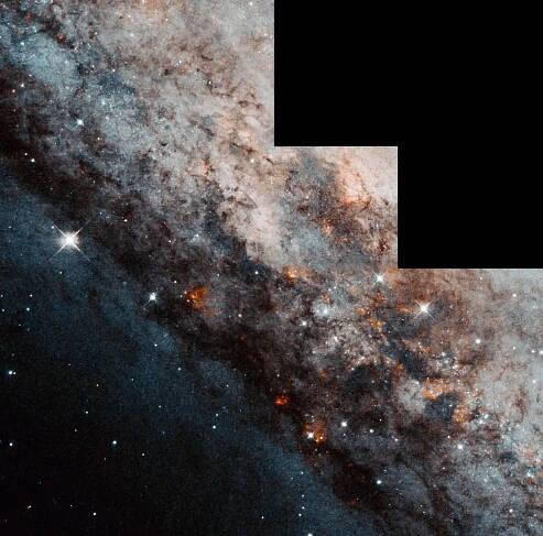 Detaillierte Aufnahme des Zentrums mithilfe des Hubble-Weltraumteleskops