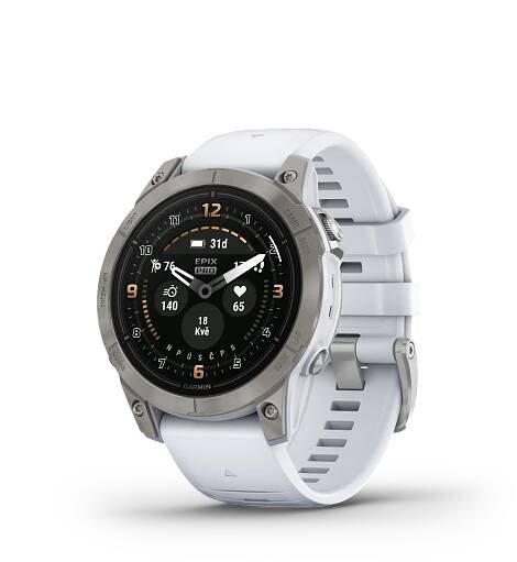GARMIN EPIX PRO 47mm Sapphire Titanium / Whitestone Band