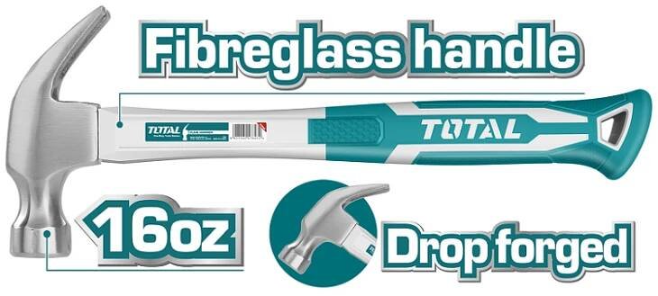 TOTAL 16oz Claw Hammer