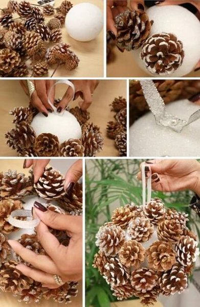 DIY Pinecone-ball ~ love working with pinecones | Christmas crafts, Christmas diy, Handmade christmas crafts