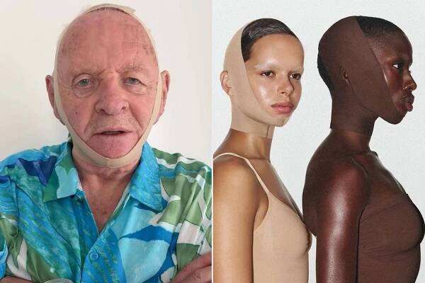 Anthony Hopkins Gives Kim Kardashian's SKIMS Face Shapewear the Hannibal Lecter Seal of Approval