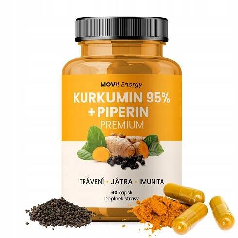 MOVit Kurkumin Extrakt 95 % + Piperin, 60 kapslí