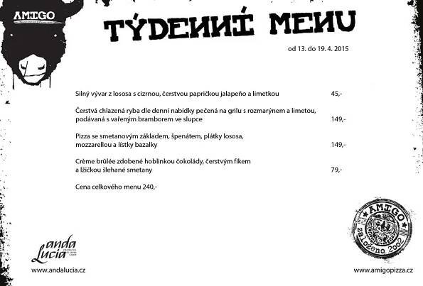 Týdenní menu 13. - 19. 4.