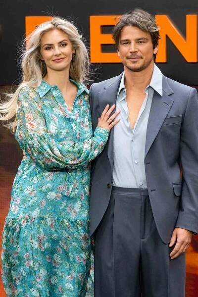 Tamsin Egerton and Josh Hartnett attend the "Oppenheimer" UK Premiere at Odeon Luxe Leicester Square on July 13, 2023 in London, England. 