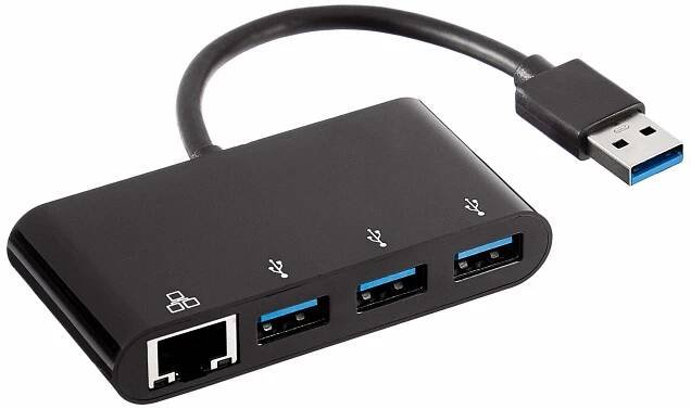 Amazon Basics 3portový USB 3.0 RJ45 adaptér