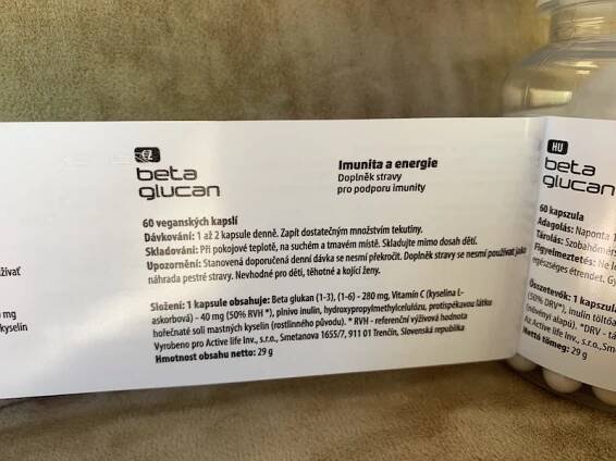 Zerex Beta Glukan - složení, dávkování, jiné upozornění