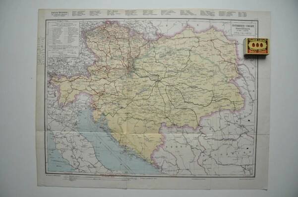 RAKOUSKO-UHERSKO - ŽELEZNIČNÍ MAPA - 1910 - Sběratelství dopravy