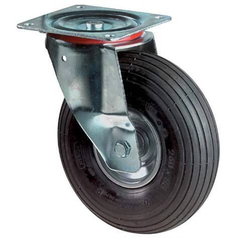 Bantamové transportní kolečko, otočné, černé pneumatiky, pr. 200 mm, nosnost 60 kg - EMPORO