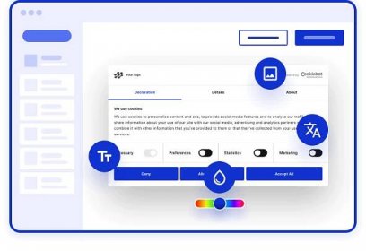 Fully customizable cookie consent banner