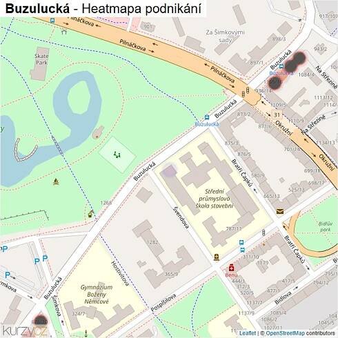 Mapa Buzulucká - Firmy v ulici.