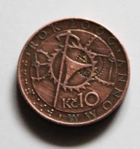 Mince 10 Kč z r. 2000, Milénium nebo také Orloj  - Numismatika
