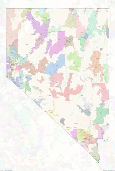 Nevada ZIP Codes Map thumbnail