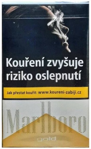 Cigarety s filtrem kartonové balení měkká krabička Marlboro Gold soft kolek R 166 Kč 10x20 ks