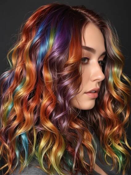 28 Mind-Blowing Rainbow Hair Ideas That Will Make You Stand Out - Scan to Talk