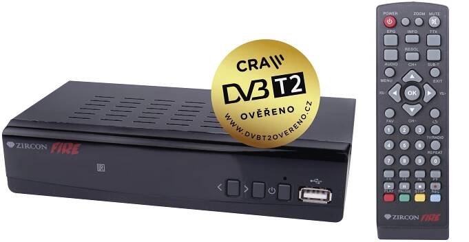 Set-top box Zircon FIRE s DVB-T2 Návod k obsluze