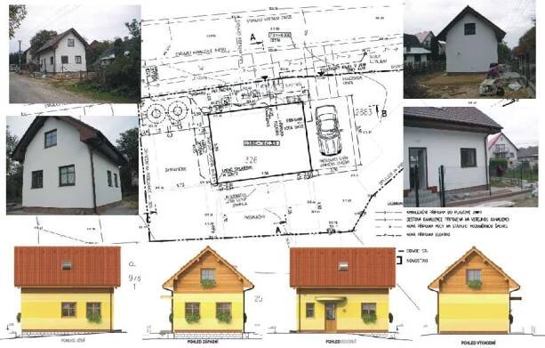 Příklad realizace - Rodinný dům v městě Sobotka - novostavba -typový projekt VICTORIA z katalogu GSERVIS - projekt osazení do terénu
