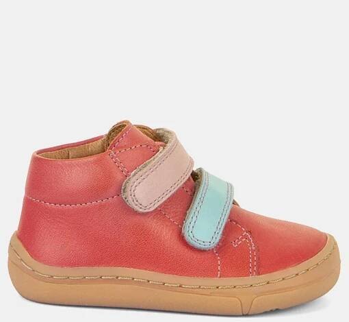 Kožené kotníkové dětské barefoot boty Froddo First Step, růžová