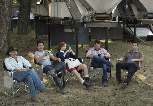 Jeff Fahey, John Kim, Lindy Booth, Christian Kane - Knihovníci - A co se skrývá pod kameny - Z natáčení
