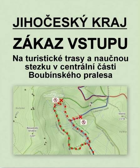 JIŽNÍ ČECHY: Kvůli souším je na Boubíně zákaz vstupu na několik tras a naučnou stezkuZa krásnější Vimperk