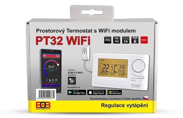 ELEKTROBOCK 0642 PT32 WIFI Inteligentní prostorový termostat doplněný o WIFI modul | Elektro Viola