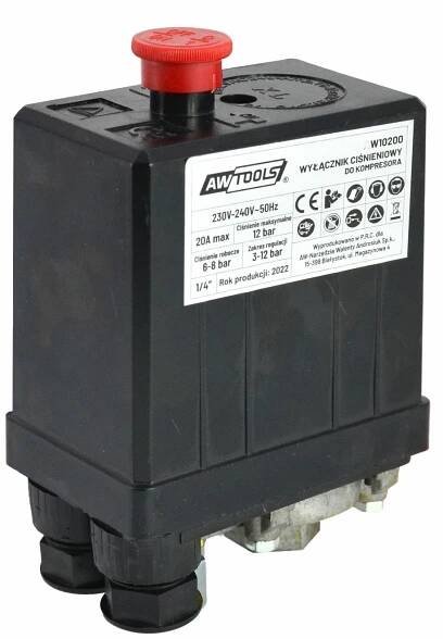 AWTOOLS Tlakový spínač na kompresor 230V, 1 výstup