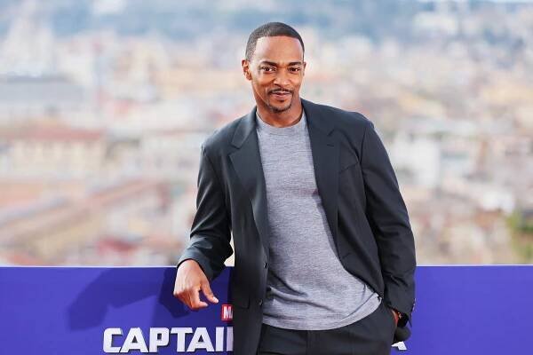 Anthony Mackie at the "Captain America: Brave New World" photocall in Rome on Jan. 27