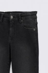 Džínové kalhoty černé střih regular s kapsami 2119418