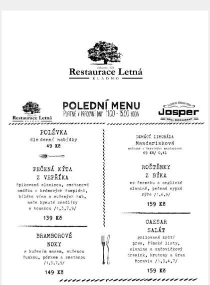 Podzimní a polední menu