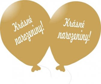 Balónek s českým textem krásné narozeniny zlaté