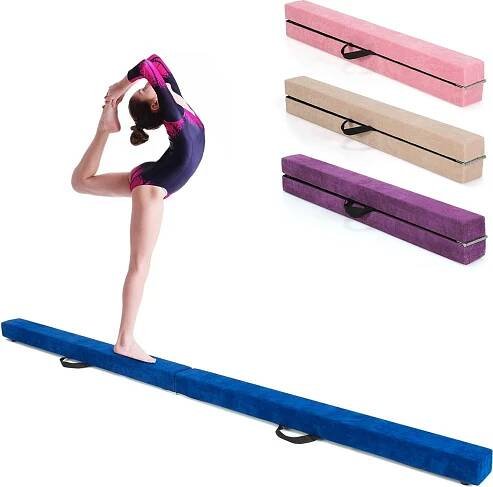KOMFOTTEU kladina 210 cm, gymnastická kladina skládací, kladina přenosná, kladina rutchfest pro děti dospělé do 70 kg, gymnastická kladina pro domácí gymnastiku