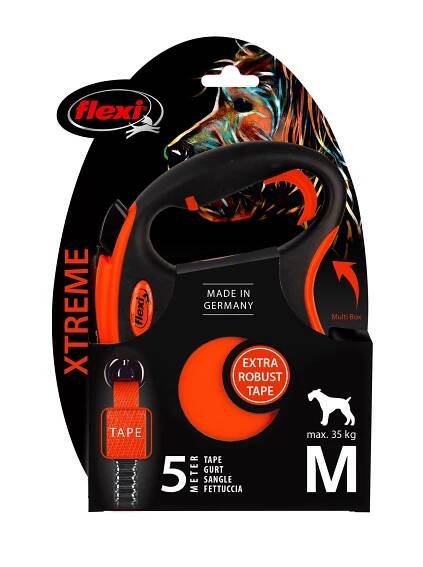 Flexi Xtreme M pásek 5 m/35 kg oranžové