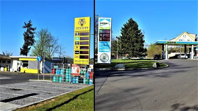 Benzín nejlevněji u Nordu v Rožmitálské nebo Silmetu v ulici k Podlesí