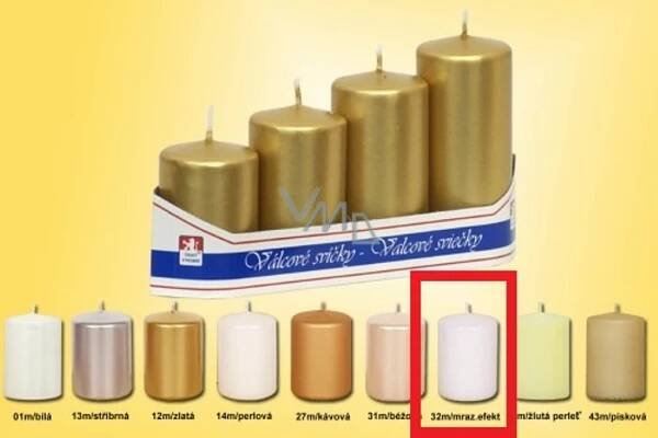 Lima Pyramid candle smooth metal frost effect cylinder diameter 40 mm 4 pieces - VMD parfumerie - drogerie