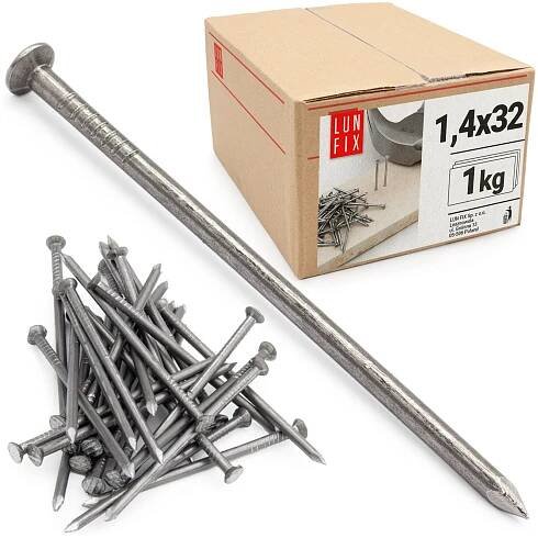 Stavební hřebíky 1,4x32 mm černé 1 kg