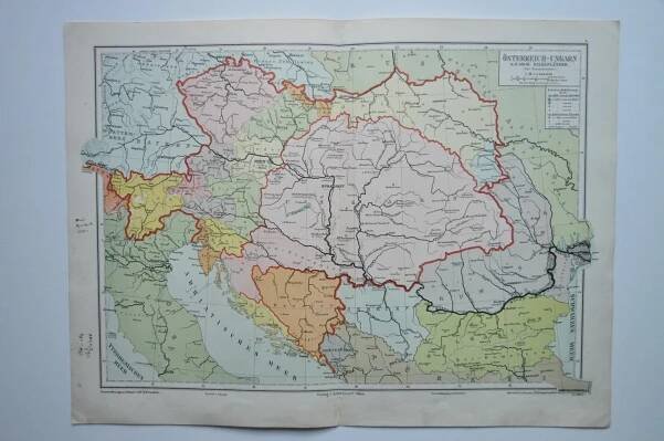 RAKOUSKO-UHERSKO - POLITICKÁ MAPA - 1910 - Staré mapy a veduty