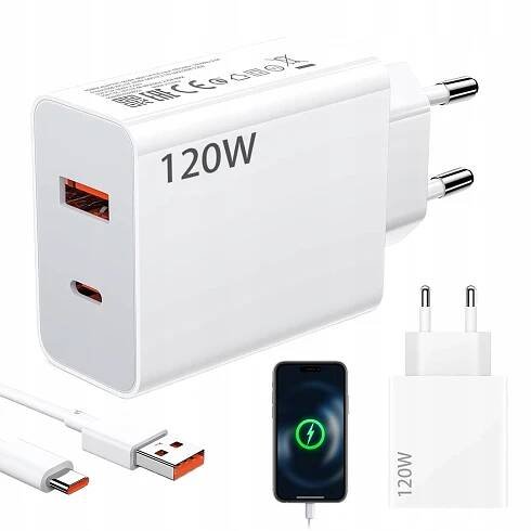 67W NABÍJEČKA SE DVĚMA PORTY USB C A USB A PRO NABÍJENÍ DVOU ZAŘÍZENÍ