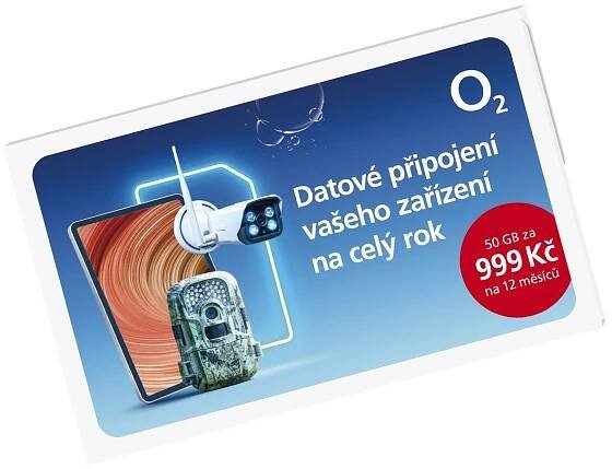 O2 SIM karta s ročním datovým připojením 50 GB