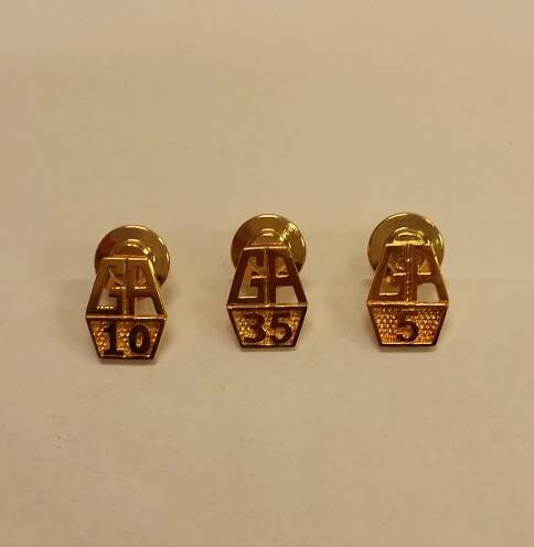 G.A. Gold Plated Bar Pins