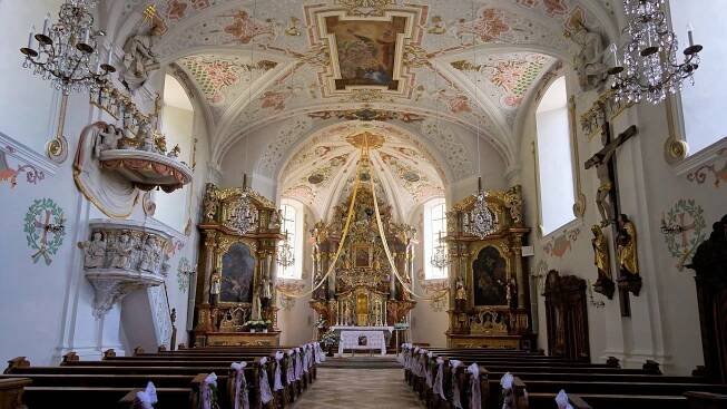 Innenansicht der Wallfahrtskirche Mariahilf