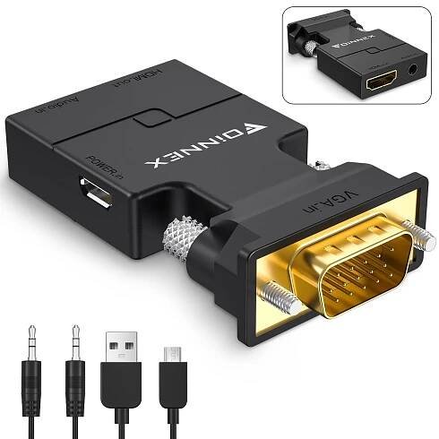 Adaptér VGA na HDMI FOINNEX VGA-HMF černý