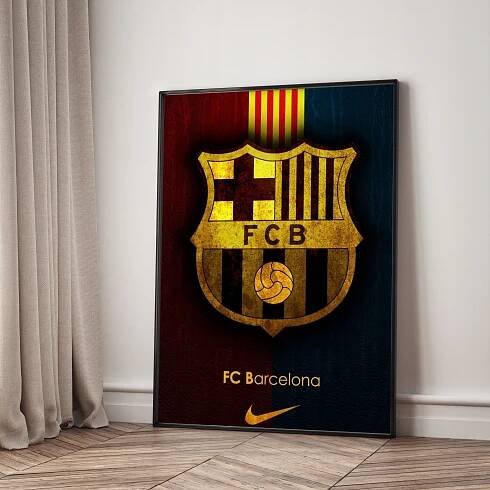 Obraz v rámečku FC Barcelona erb na zeď dárek 30x20 cm Značka BELATONI