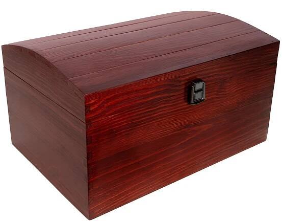 Creative Deco Velká Dřevěná červená Truhla XXL Dřevěná Krabice s Víkem a Zámkem