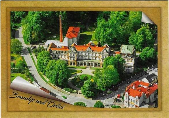 město Brandýs nad Orlicí - letecký pohled  - Pohlednice místopis