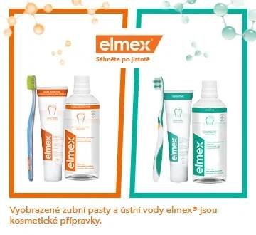 elmex. Sáhněte po jistotě. Zubní pasta a ústní voda elmex Caries Protection jsou kosmetické přípravky. Zubní pasta a ústní voda elmex Sensitive jsou kosmetické přípravky. 