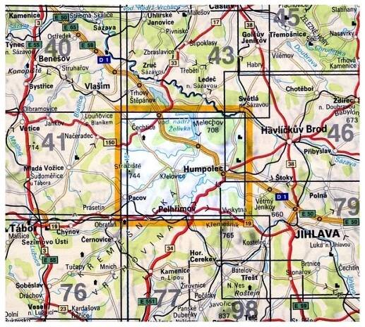 Želivka a Pelhřimovsko - SEVER - mapa KČT 44 | Limansport.cz